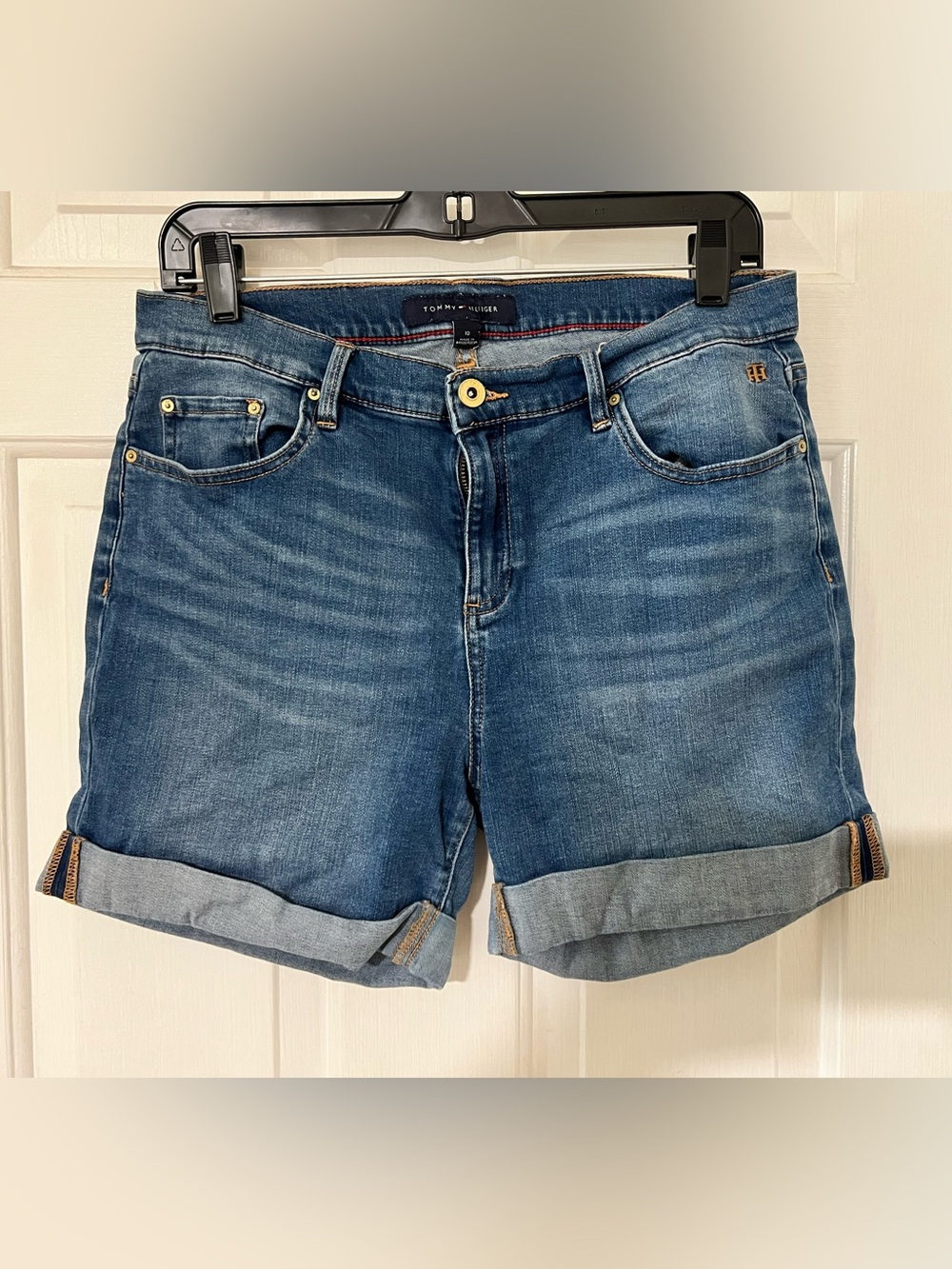 Tommy Hilfiger Blue Rolled-Hem Denim Shorts